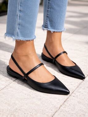 Women’s Pointed Toe Slingback Flats, 9